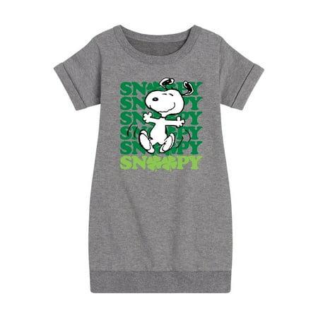 

Peanuts - Snoopy Clover Dance - Toddler And Youth Girls Fleece Dress