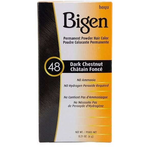 Bigen Permanent Powder Hair Color 48 Dark Chestnut 1 ea (Pack of 6)
