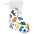 thumbnail image 2 of SKYSONIC Christmas Stocking Personalized Cat Large Candy Stocking Hanging Gift Xmas Stockings Decoration 2 PCS for Family Holiday Party Ornaments Decor Fireplace, 2 of 7