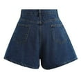 thumbnail image 5 of Loose Jean Shorts for Women, Audhol Women's Denim Shorts Summer Thin High Waist Jeans Slim A Line Wide Leg Shorts Summer Jean Shorts Blue L, 5 of 9