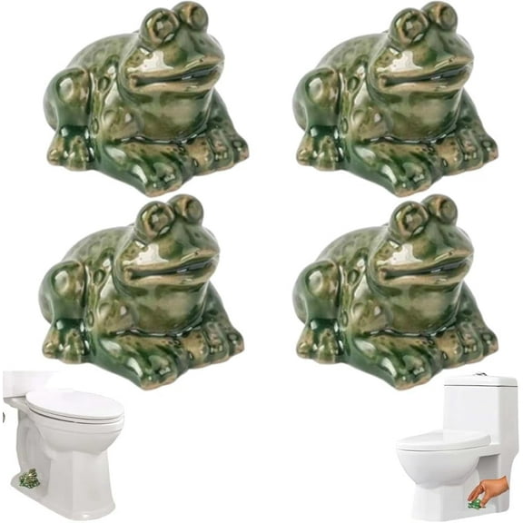 Frog Toilet Knob Covers, Cute Decorative Bolt Caps, Universal Fit for Bathroom, Easy Installation(XX-Frog-4pcs)