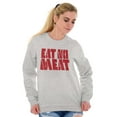 thumbnail image 4 of No Meat Vegetarian Vegan Cute Veggie Unisex Plus Fleece Graphic Sweatshirt Brisco Brands 3X, 4 of 5