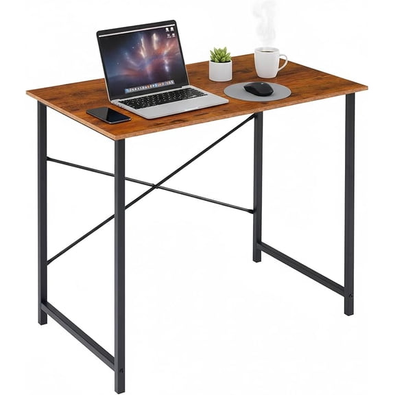 Aidoly 31 inch Small Computer Desk Writing Study Work Office Table Modern Simple for Home Bedroom, Brown