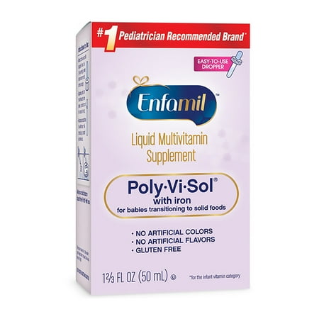 Enfamil Poly-Vi-Sol with Iron, Liquid Multivitamin Infant Supplement, 1.67 fl oz (50 mL)