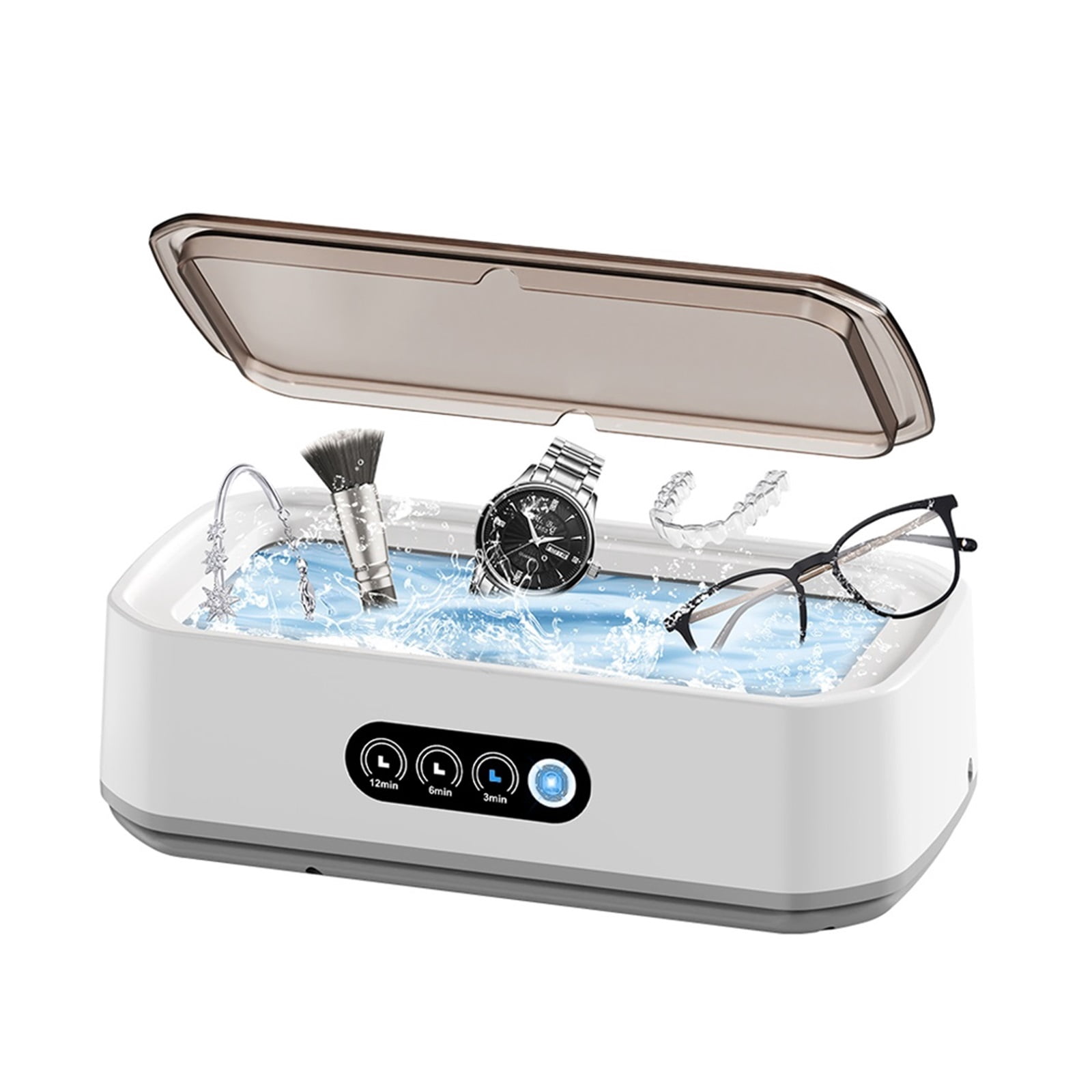 Ultrasonic Cleaner Machine Eyeglass 650ml Mini High-frequency Vibration Cleaning For Glasses Jewelry Denture Pacifier
