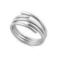thumbnail image 1 of 925 Sterling Silver Platinum Plated Abstract Circles Women Ring, 1 of 2