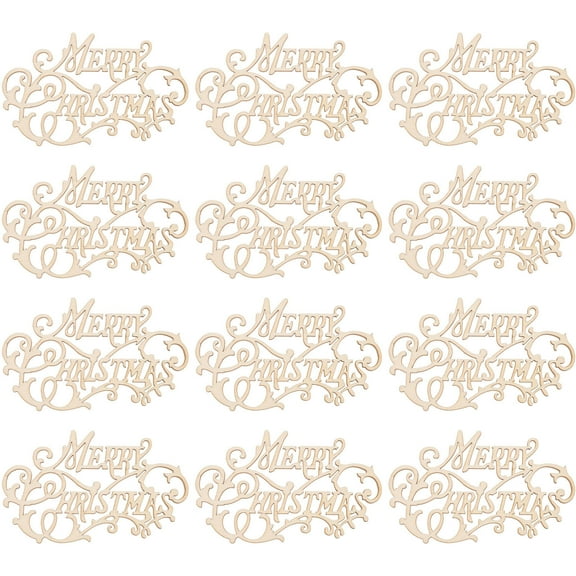 ELAYARD 20pcs Blank Ornaments Wood Cutouts Beige DIY Crafts Christmas Tree Decor Families