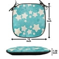 thumbnail image 3 of Stars Chair Seating Cushion Set of 12, Modern Design Grunge Layout Shapes Pattern on Half Tone Dotted Backdrop, Seat Pads for Office with Anti-slip Backing, 16"x16", Eggshell and Seafoam, by Ambesonne, 3 of 5