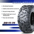 thumbnail image 2 of Set of 2 ATV UTV Tires 26x11-14 26x11x14 6PR Mud, 2 of 10