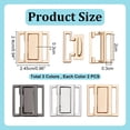 thumbnail image 2 of 1set 12 Sets 3 Colors Front Closing Bikini Clasp Clicker Closure 1 Inch Square Bra Closure Bikini Hook Closure Garment Clasps Bra Buckle for Sewing Lingerie Swimsuit Golden/Platinum/Gunmetal, 2 of 6