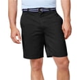 thumbnail image 1 of Club Room Mens Flat Front con cinturón Casual Chino Shorts, Negro, 34 Club Room chino, 1 of 1