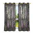 thumbnail image 6 of Yayeee Window Curtains Light Filtering 63"x52" Grommet Panel Pair Home Living Room Decor, Purple Floral Pattern, 6 of 7