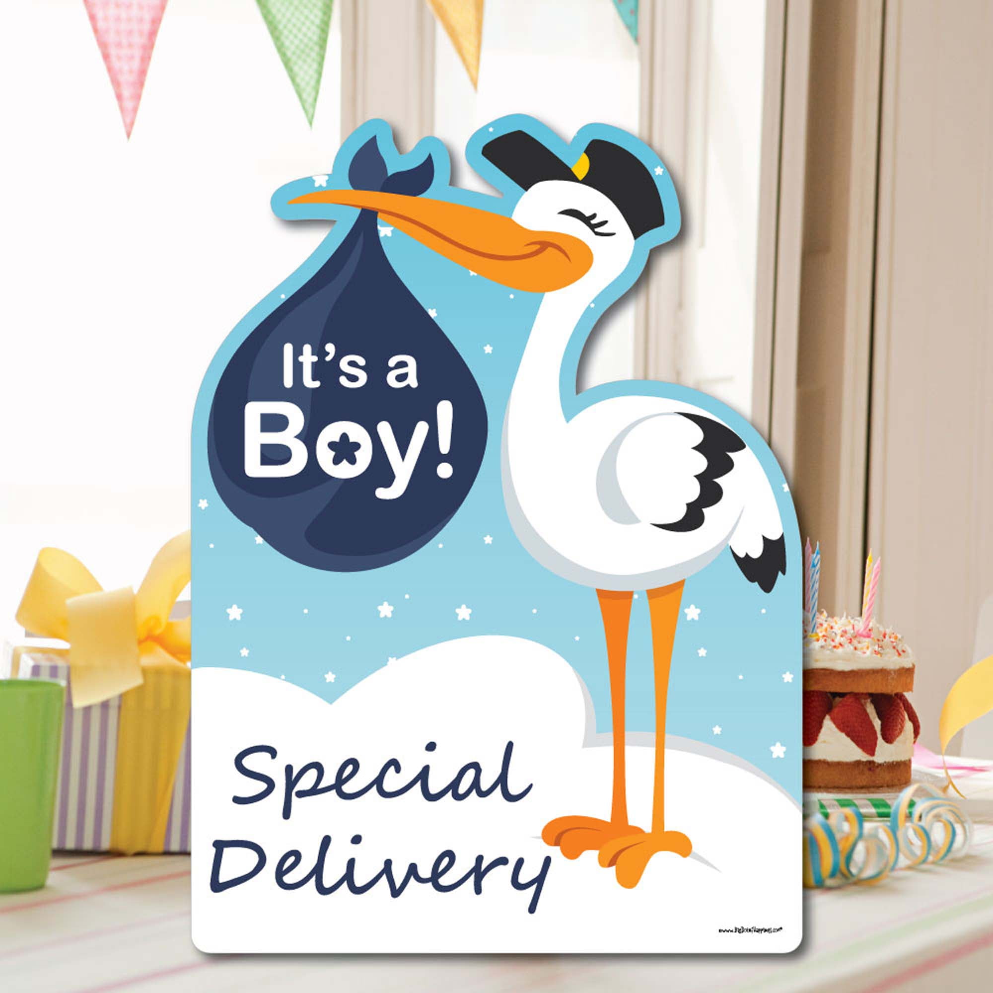 Big Dot of Happiness Boy Special Delivery - Baby Shower Decorations - Blue It's A Boy Stork Baby Announcement & Welcome Yard Sign