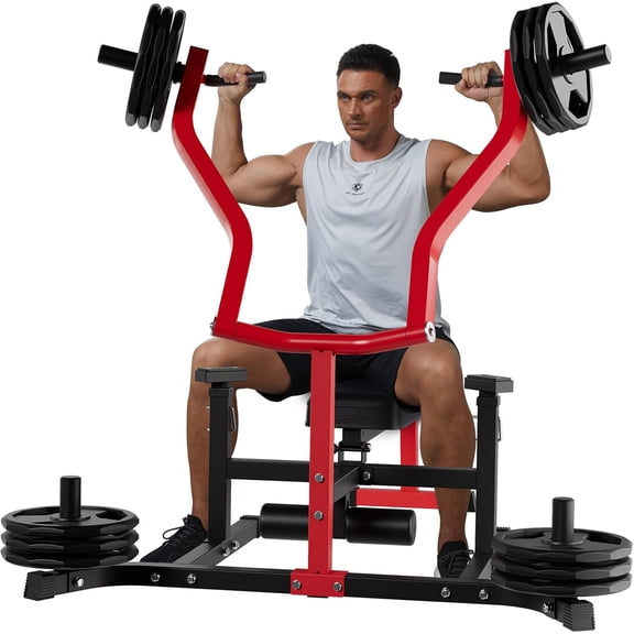 Lumiparty Chest Press Weight Bench Adjustable, Foldable, 850 lb Capacity, Black and Red