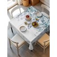 thumbnail image 2 of Teal Blue Eucalyptus Leaves Suqare Tablecloth - 54 x 54 Inch, Spring Floral Summer Botanical Waterproof & StainResistant Tablecloth, Oil-proof Table Cover for Dining/Party/Wedding/Camping/Buffet, 2 of 9