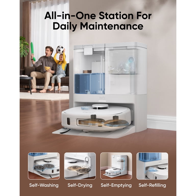 eufy X10 Pro Omni Robot Vacuum Cleaner, 8,000 Pa Suction, Mop with