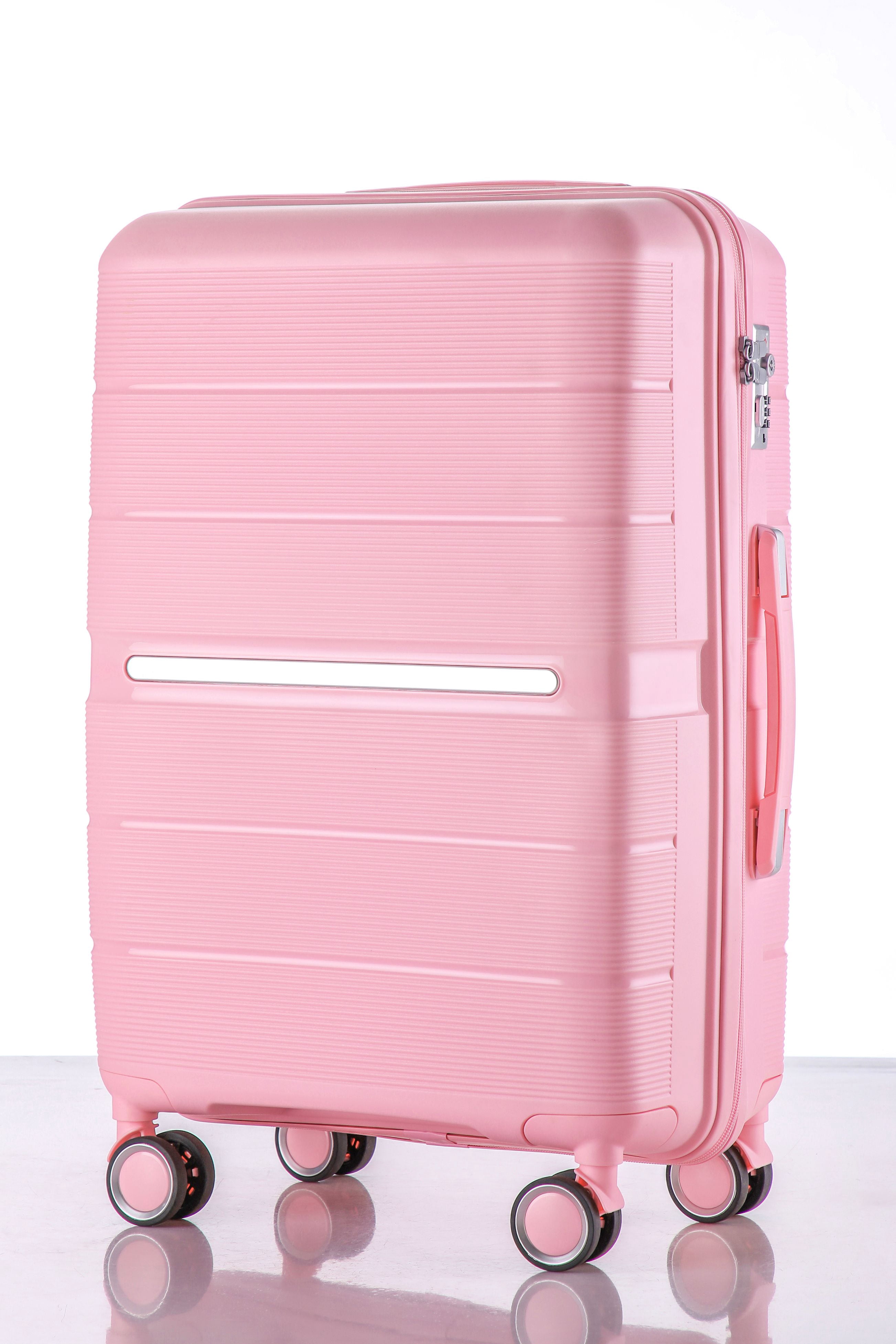 4 Piece Expandable Hardshell Travel Luggage Sets 8 Spinner Wheel Suitcase Wheels TSA Lock Suit Case, PP Lightweight & Durable 8 wheels Upright Suitcase, 14/20/24/28 Inch
