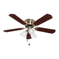 thumbnail image 3 of Ventilador De Techo 42 Bronce Antiguo Aspas Madera Nogal LámparaYa Artfan V7258-1 Flint Ventilador Techo, 3 of 7