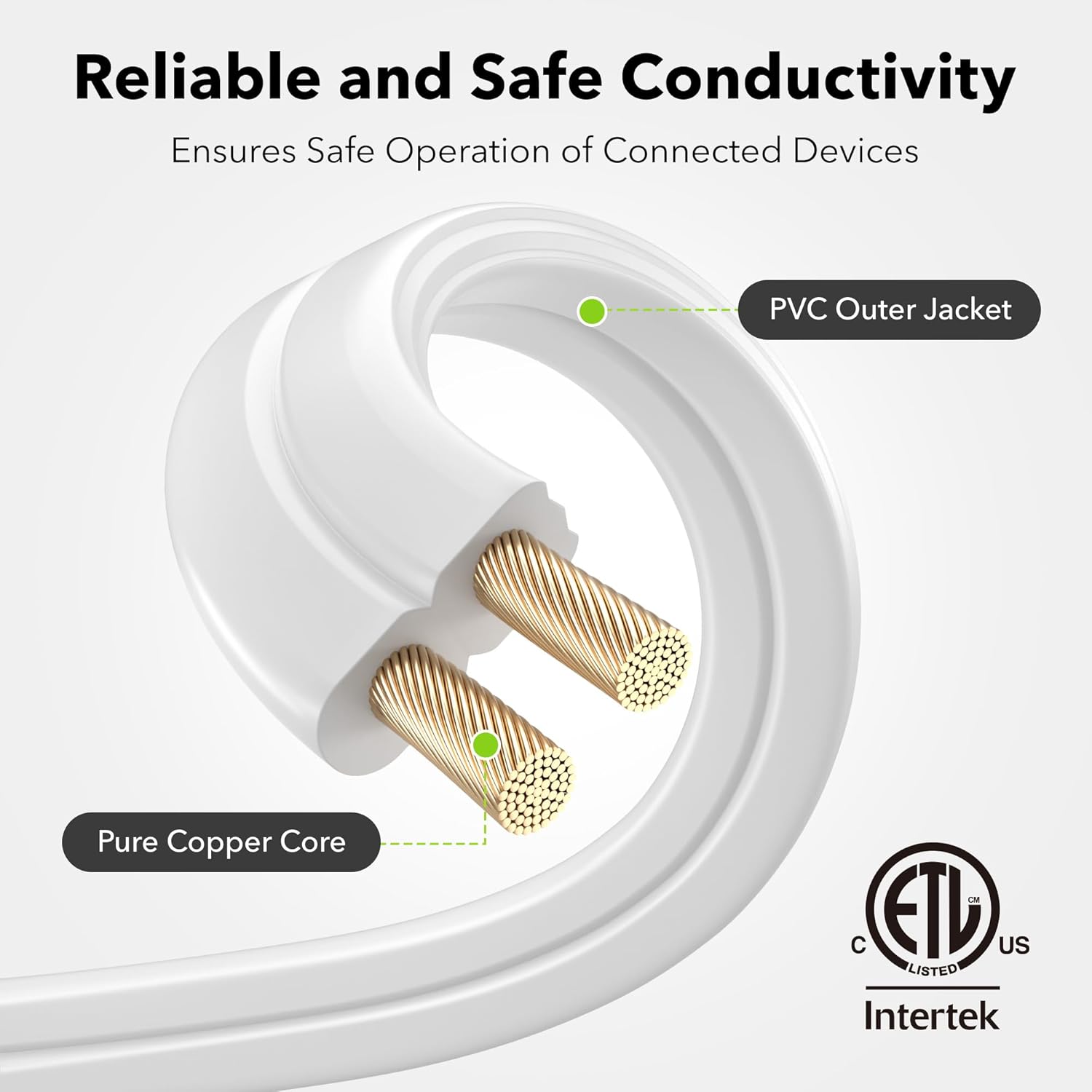 BN-LINK 6 Ft Indoor Extension Cord 16/2 SPT-2 2 Pack photo 2