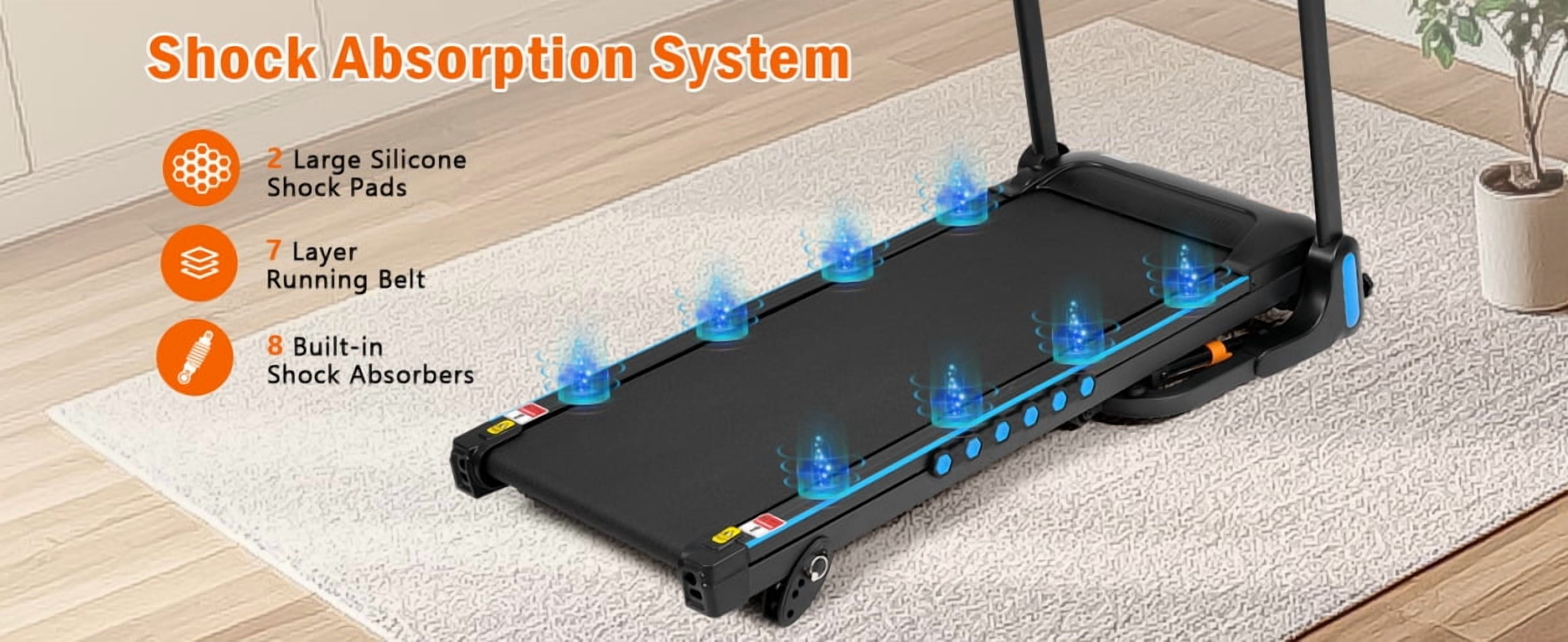 Quiet Home Incline Treadmill 3.0HP Motor 350LB Capacity 10MPH Speed 4 Adjustable Inclines Hydraulic Fold Type-C/USB Ports Bluetooth Speaker for Space-Saving Workouts