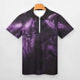 thumbnail image 3 of Purple Wolf Men Zipper T-shirt Summer Casual Short Sleeve T-shirt Top, 3 of 7