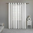 thumbnail image 5 of LINENWALAS Cotton Linen Sheer Curtains 108 inch Length, Grommet Top, Light Filtering Sheer Drapes Pack of 2 (W-52 x L-108 / White), 5 of 6