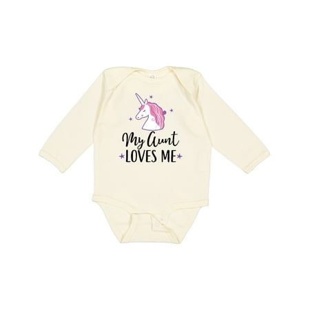 

Inktastic My Aunt Loves Me Unicorn Gift Baby Girl Long Sleeve Bodysuit