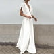 thumbnail image 4 of Gibobby Vestidos largos para mujer Vestido a media pierna con cuello en V y manga con volantes para mujer(Blanco,XL), 4 of 5