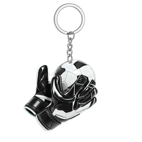 2D Soccer Goalkeeper Keychain Football Goalie Glove Keyring for Boys Girls Men Acrylic Sports Fan Souvenir Backpack Pendant