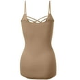 thumbnail image 3 of Women's Lattice Triple Criss-Cross Seamless Cami Long Ttank tops., 3 of 4