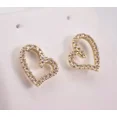 thumbnail image 3 of 1Ct Round Cut Simulated Diamond Heart Shape Screw Back Women's Heart Stud Earring 14K Yellow Gold Plated 925 Silver, 3 of 4