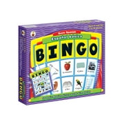 Carson Dellosa Basic Spanish Bingo Game—Learning Board Game With 50 Spanish Words With Photos, 36 Game Boards and Bingo Chips for 3-36 Players, Ages 4 and Up