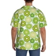 thumbnail image 3 of Sikiie Kiwi Lemon Men's Wrinkle Free Untucked Cuban Shirt Business Casual Button Down Shirts Short Sleeve ShirtLarge, 3 of 5