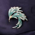 thumbnail image 4 of Broche esmaltado con diamantes degradados TUNC elegante ramillete de plumas azul 3,7*4,1 cm, 4 of 4