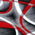 thumbnail image 6 of Flash Furniture Atlan Round Contemporary Black, White, Grey, Red Area Rug, 5' x 5', 6 of 7
