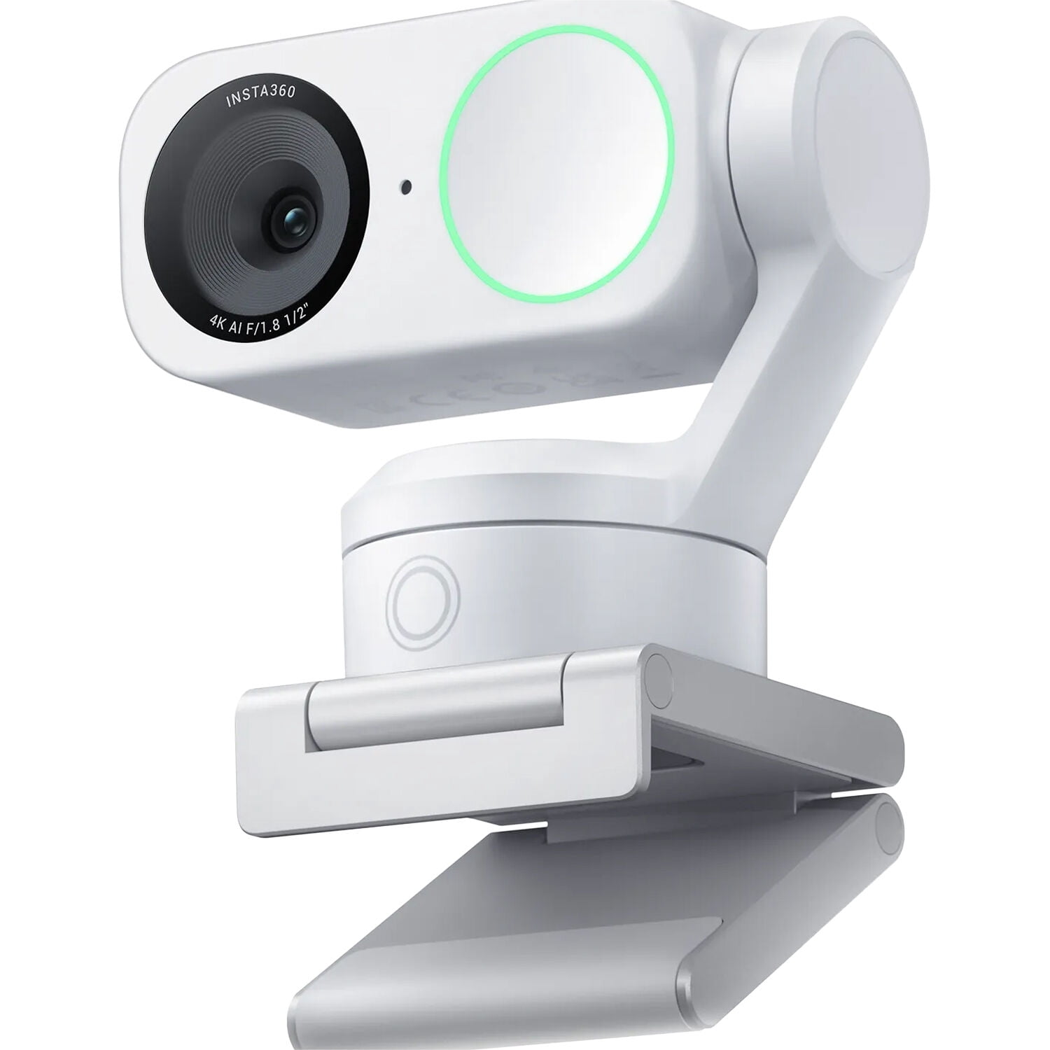 Insta360 Link 2 - PTZ 4K Webcam (White) for PC/Mac, 1/2" Sensor, AI Tracking, HDR, AI Noise-Canceling Mic, Gesture Control for Streaming, Video Calls, Gaming Bundle with Flexible Tripod & Lens Cloth