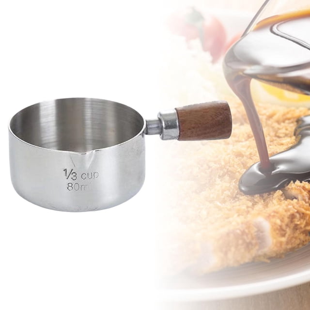 Versátil Mango corto de madera de leche de acero inoxidable Gachas de avena Olla de Calentador de café con 80ml Soledad Sartén