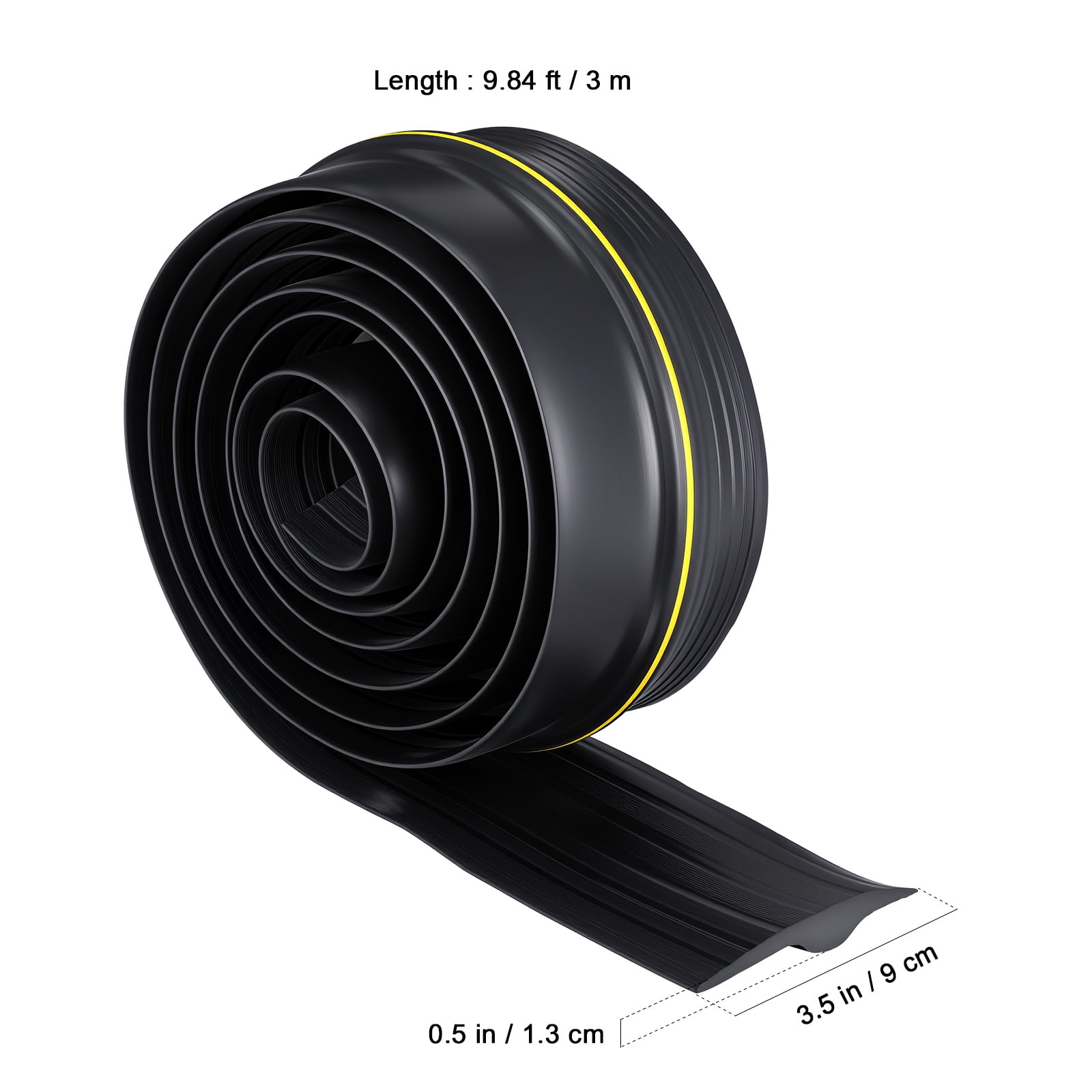 HONMEET Black Rubber Garage Door Bottom Seal Weatherproof Strip for Noise Reduction and Draft
