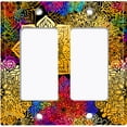 thumbnail image 6 of Metal Light Switch Plate Cover Rainbow Mandala Flower Tile Pattern MDL093, 6 of 13