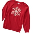 thumbnail image 4 of Cyndeelee Girls Long Sleeve Knit Pullover Christmas Sweater Crewneck Holiday Sweater Shirt (Red Metallic Snowflake, 4T), 4 of 5