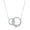 Rhoidium-Plated, variant on Interlocking Circle with Simulated Diamond CZ 16+2” Necklace Silver/14k Gold Plated Sterling Silver Valentines Jewelry for Women or Teens-Gold