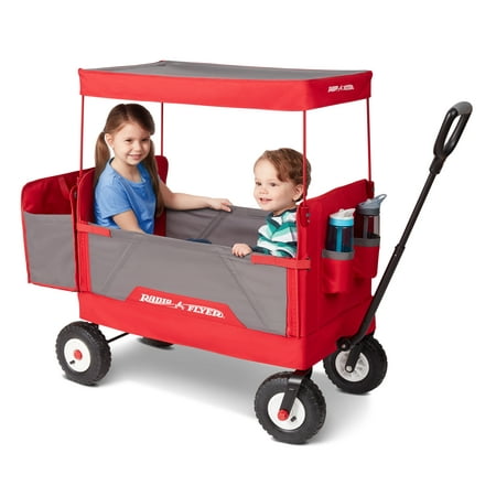 Radio Flyer, 3-in-1 All-Terrain Folding Wagon with Canopy,
