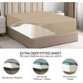 thumbnail image 5 of CGK Linens 400 Thread Count Extra Deep Pocket Single Fitted Sheet Only - Queen Size 100% Cotton Sateen Bottom Sheet, Fits 18"-24" Mattresses, Cream, 5 of 7