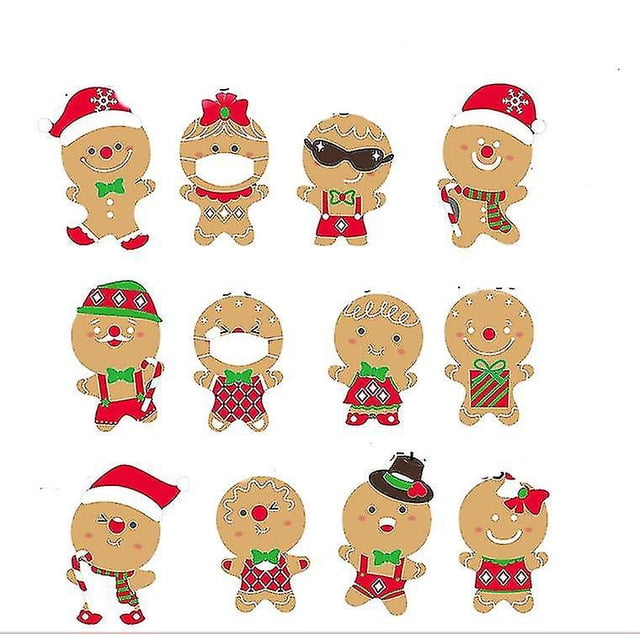 Adornos de hombre de jengibre JanHm para árbol de Navidad 12 piezas