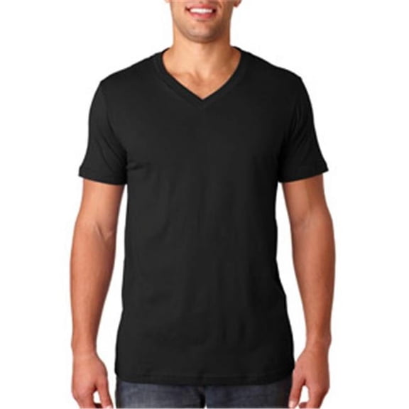 Canvas 3005 Unisex Jersey Short-Sleeve V-Neck T-Shirt - Black - 3XL