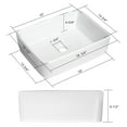 thumbnail image 6 of Miligoré 19" x 15" Rectangular White Ceramic Vessel Sink - Modern Above Counter Bathroom Vanity Bowl, 6 of 7