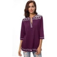thumbnail image 4 of Haut Boho à Manches 3/4 pour Femmes, Brodé, 4 of 6