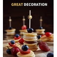 thumbnail image 3 of 200PCS 3.54 Inch Cocktail Picks, Fancy Cocktail Toothpicks for Appetizers Picks, Handmade Bamboo Cocktail Skewers for Appetizers Fruit Party, Gold Pea, 3 of 5
