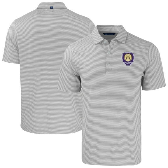 Men's-Cutter & Buck  Gray Orlando City SC Big & Tall Forge Eco Double Stripe Stretch Recycled Polo