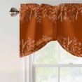 thumbnail image 4 of Burnt Orange Fall Tie Up Valance Curtains for Windows, Kitchen Curtains Window Treatments, Thanksgiving Eucalyptus Leaves Abstract Short Window Shades Valances for Bedroom Bathroom Cafe 42"x12", 4 of 8